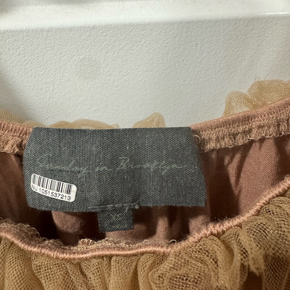 Anthropologie Sheer Tan Tulle Top - Picture 4 of 4